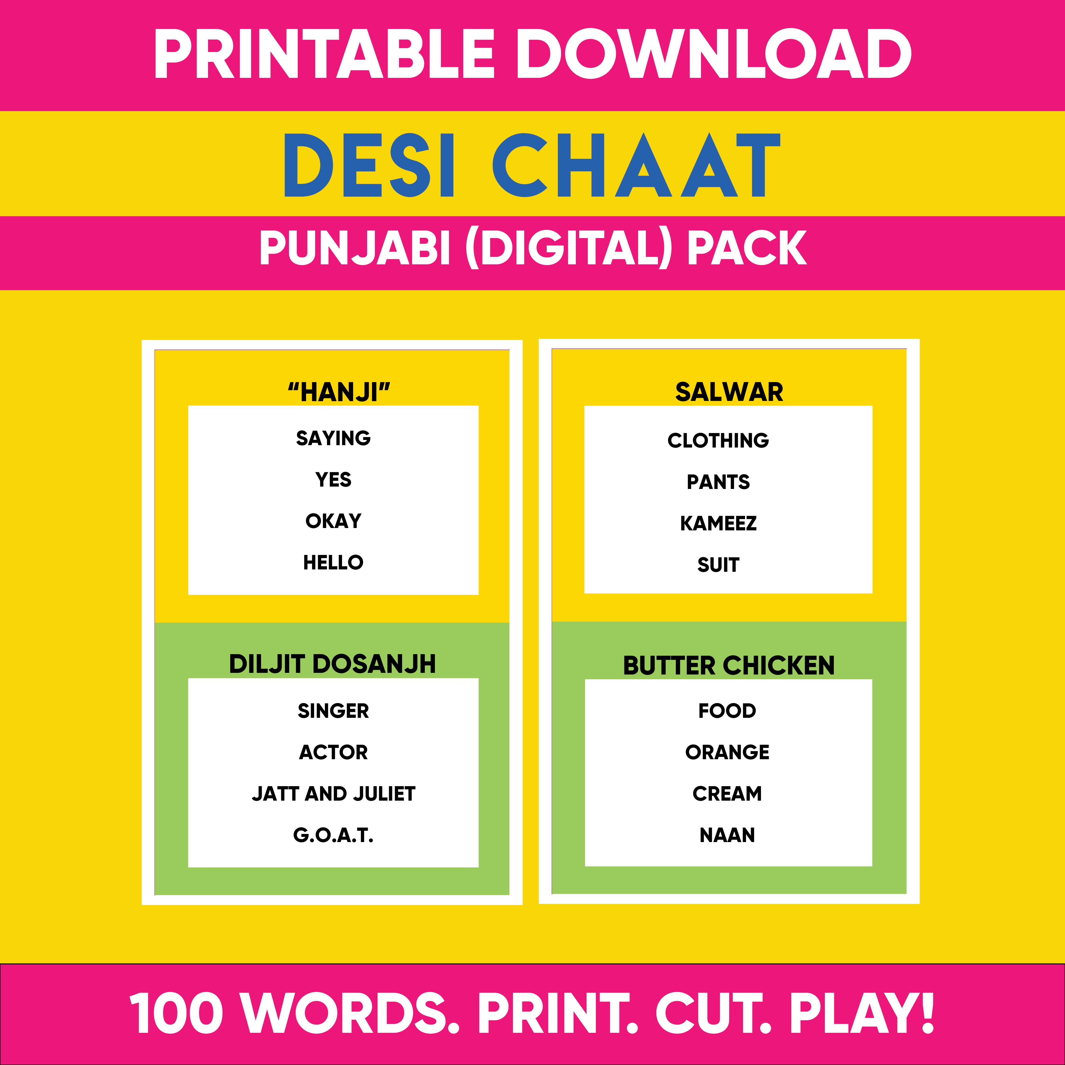 Punjabi I Digital Version I 100 Words